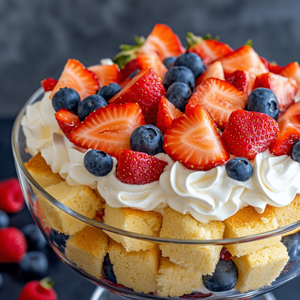 Red White and Blue Trifle