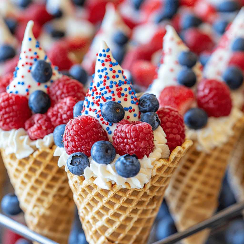 Patriotic Fruit Cones