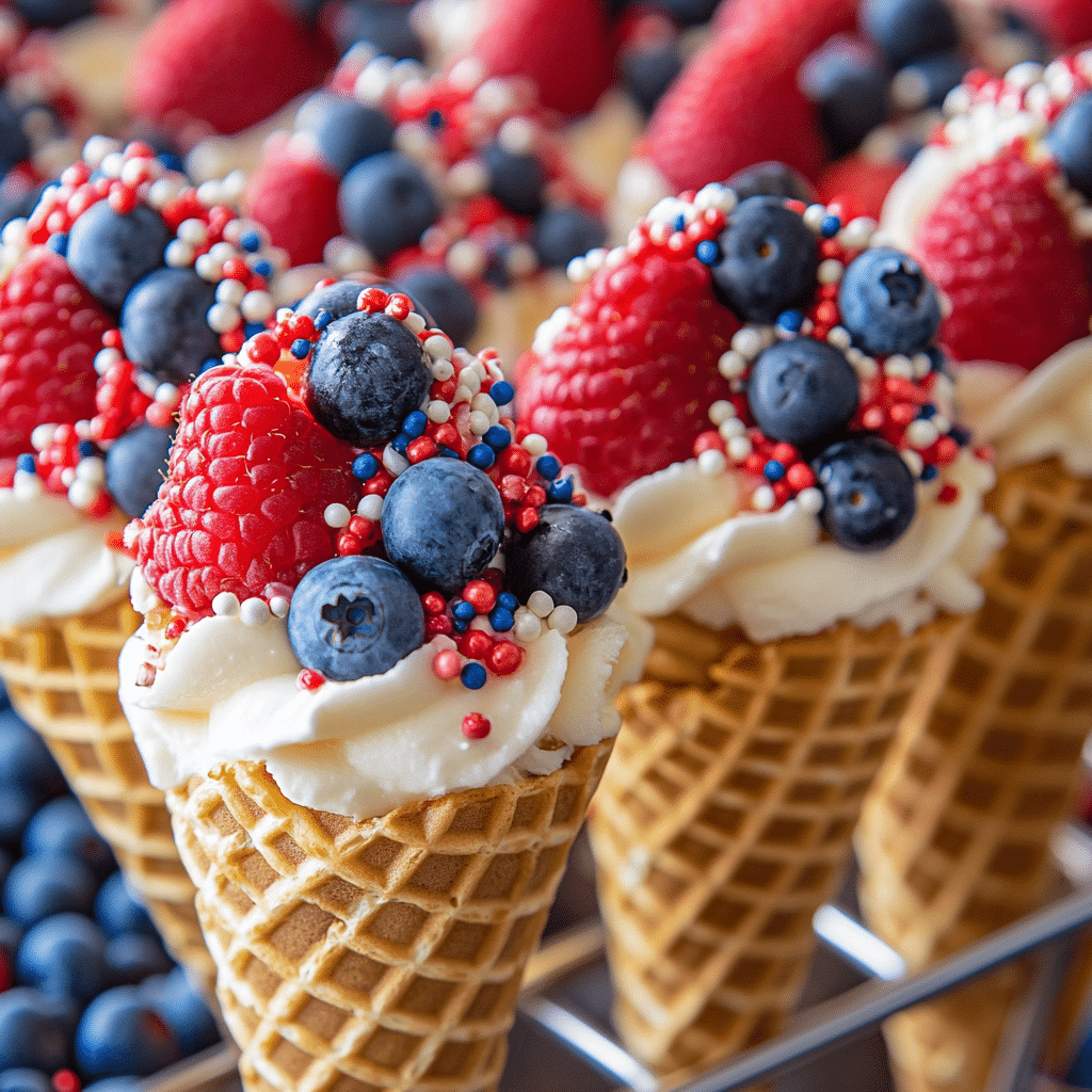 Patriotic Fruit Cones
