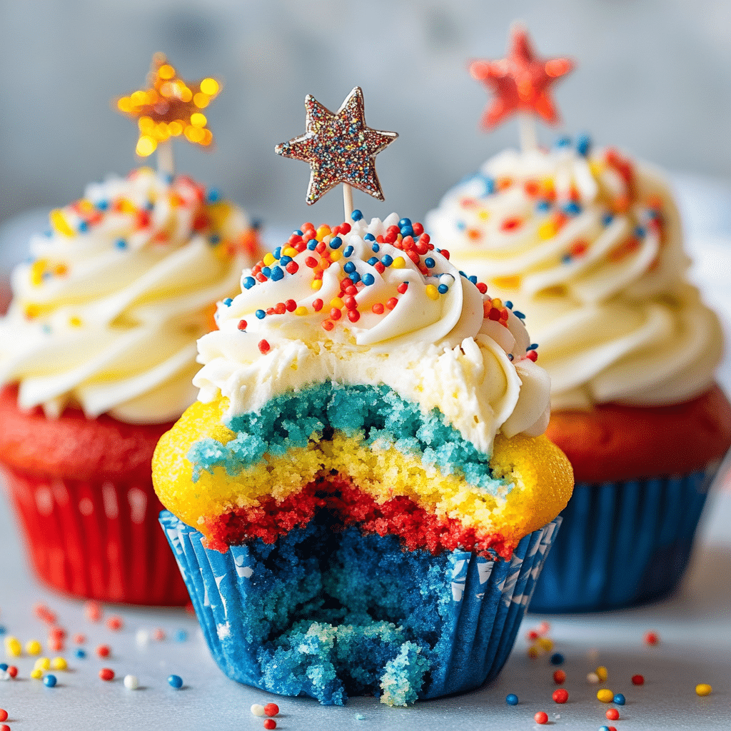 4th of July Firework Cupcakes