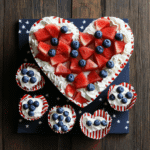 Easy Fruit and Cream | Patriotic Red White and Blue Dessert