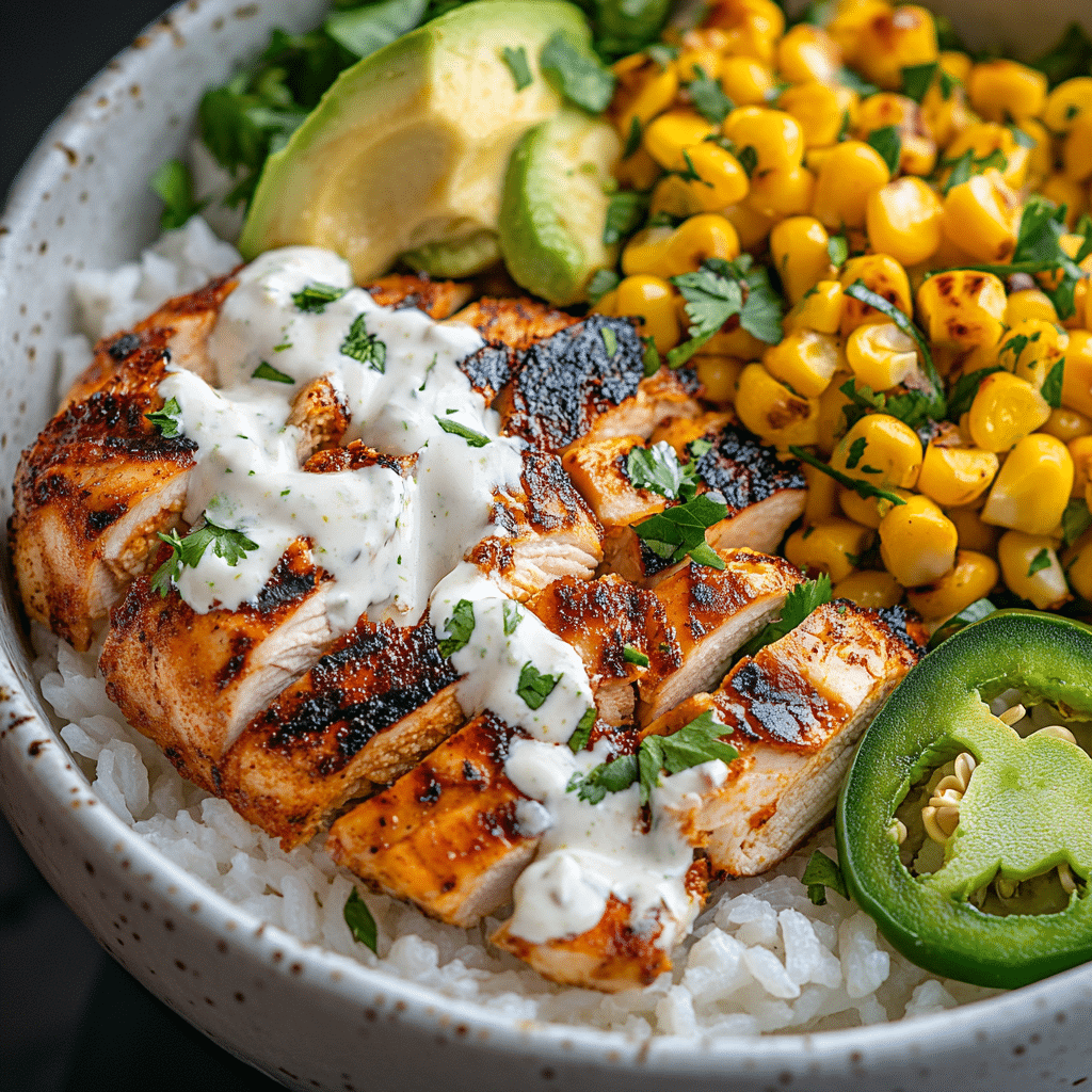 Street Corn Chicken Rice Bowl