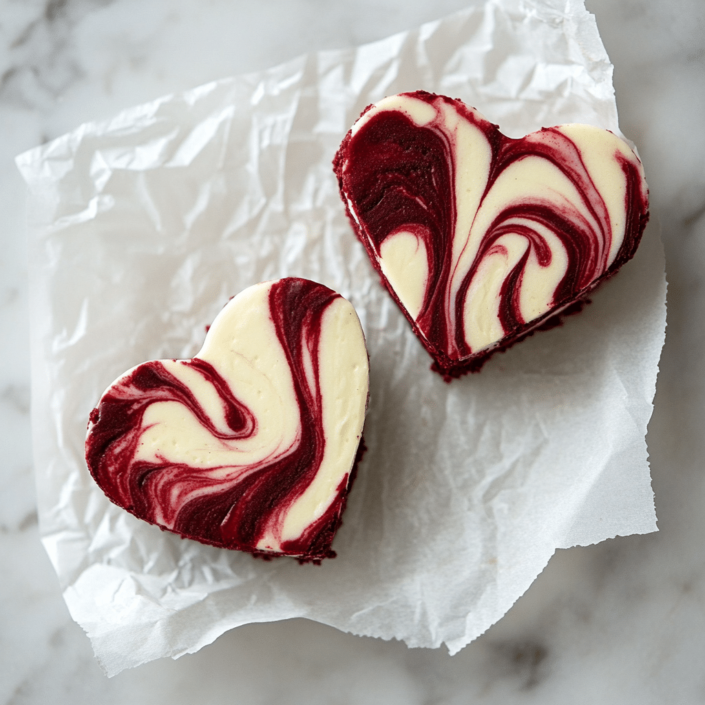 Delicious Heart-Shaped Red Velvet Cheesecake