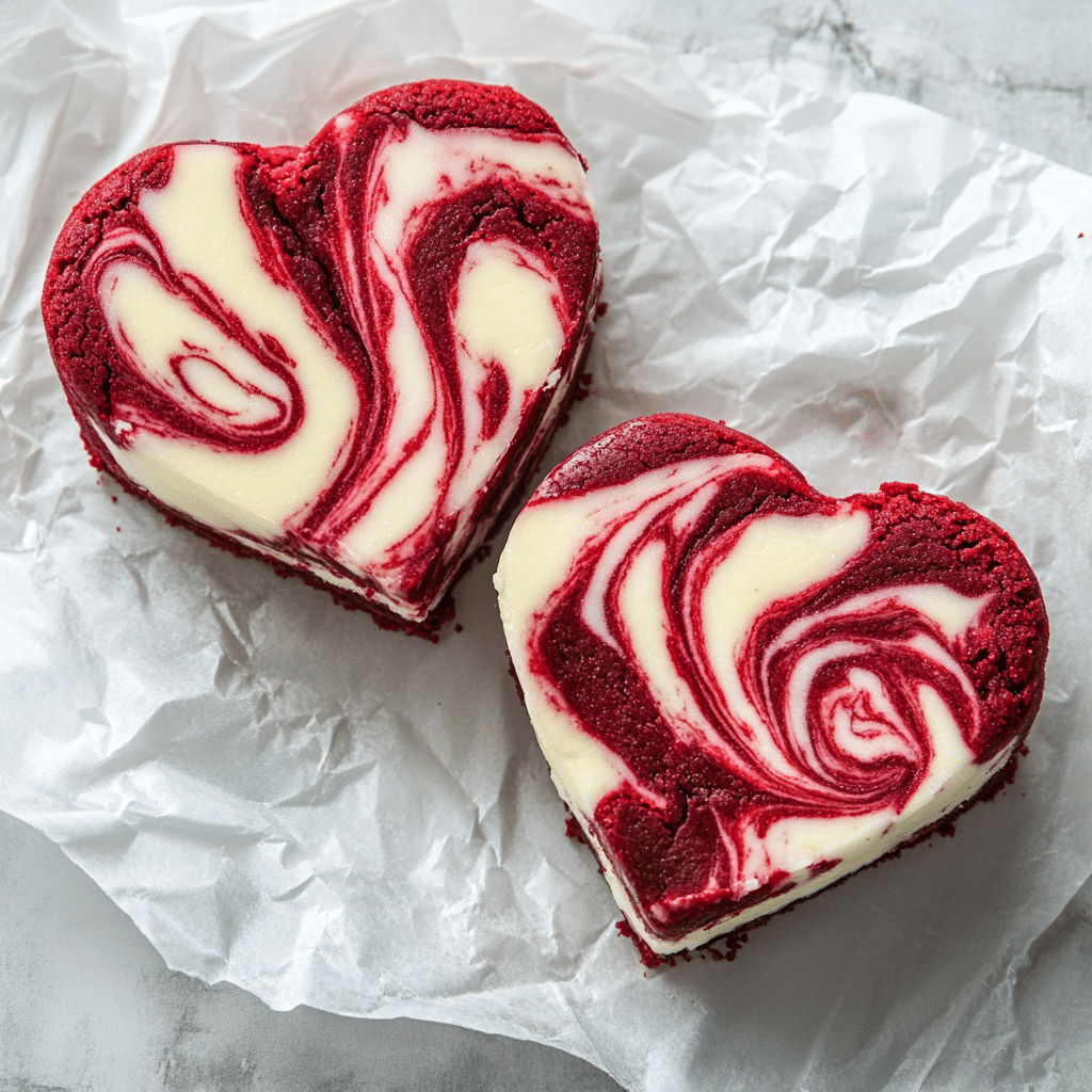 Delicious Heart-Shaped Red Velvet Cheesecake