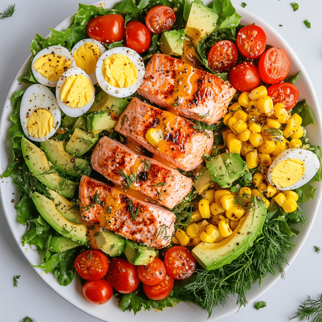 Easy Grilled Salmon Cobb Salad