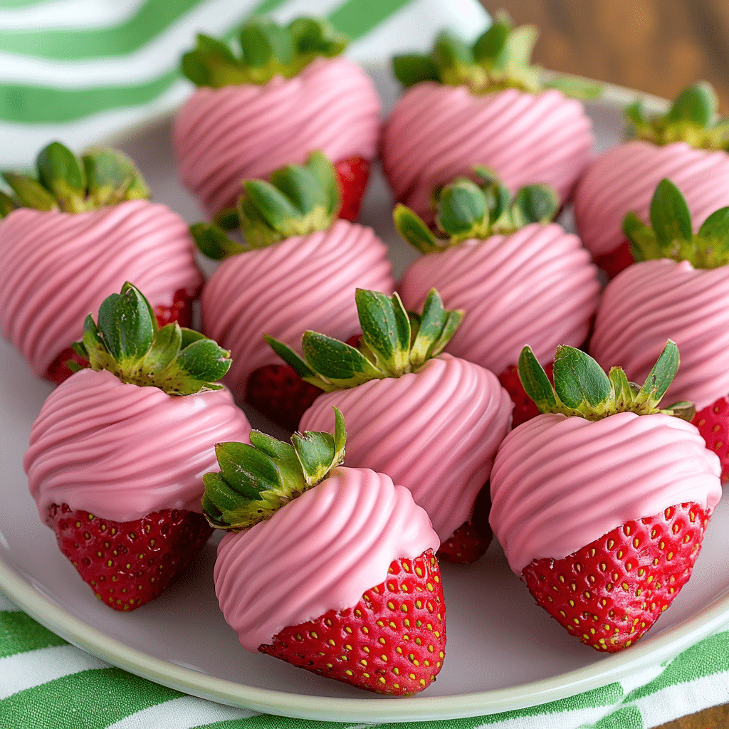 Healthy Pink Chocolate Covered Strawberries