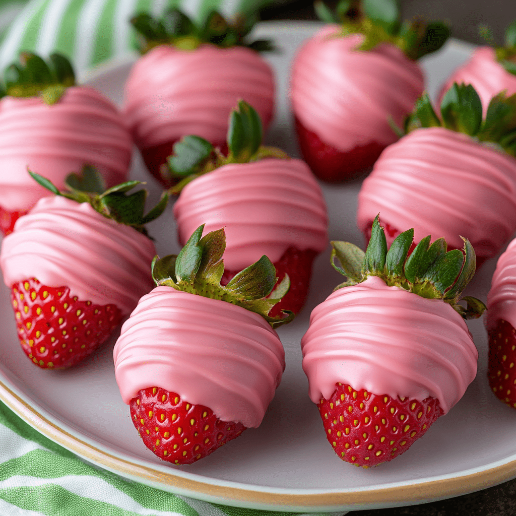 Healthy Pink Chocolate Covered Strawberries