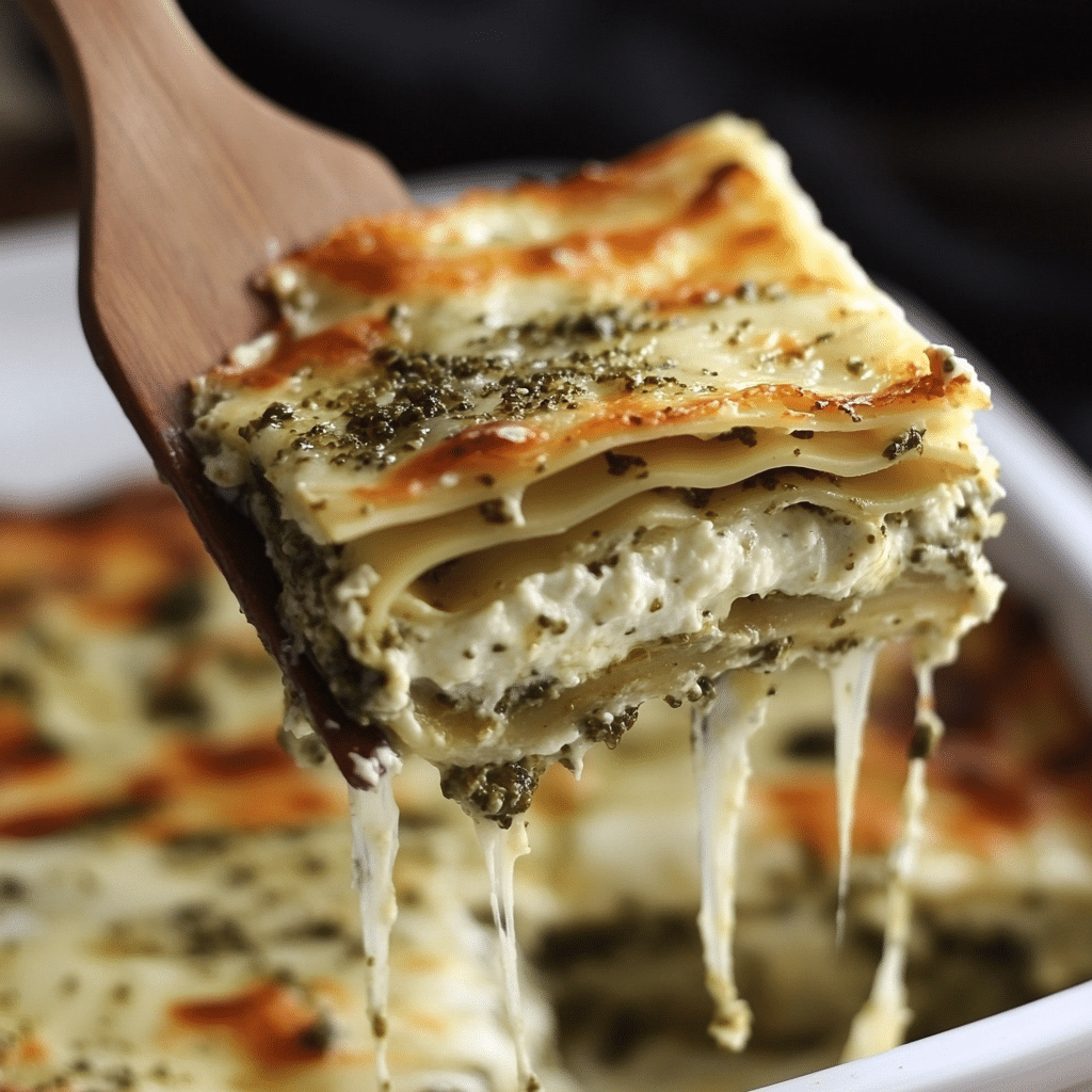 Creamy Chicken Pesto Lasagna Roll Ups