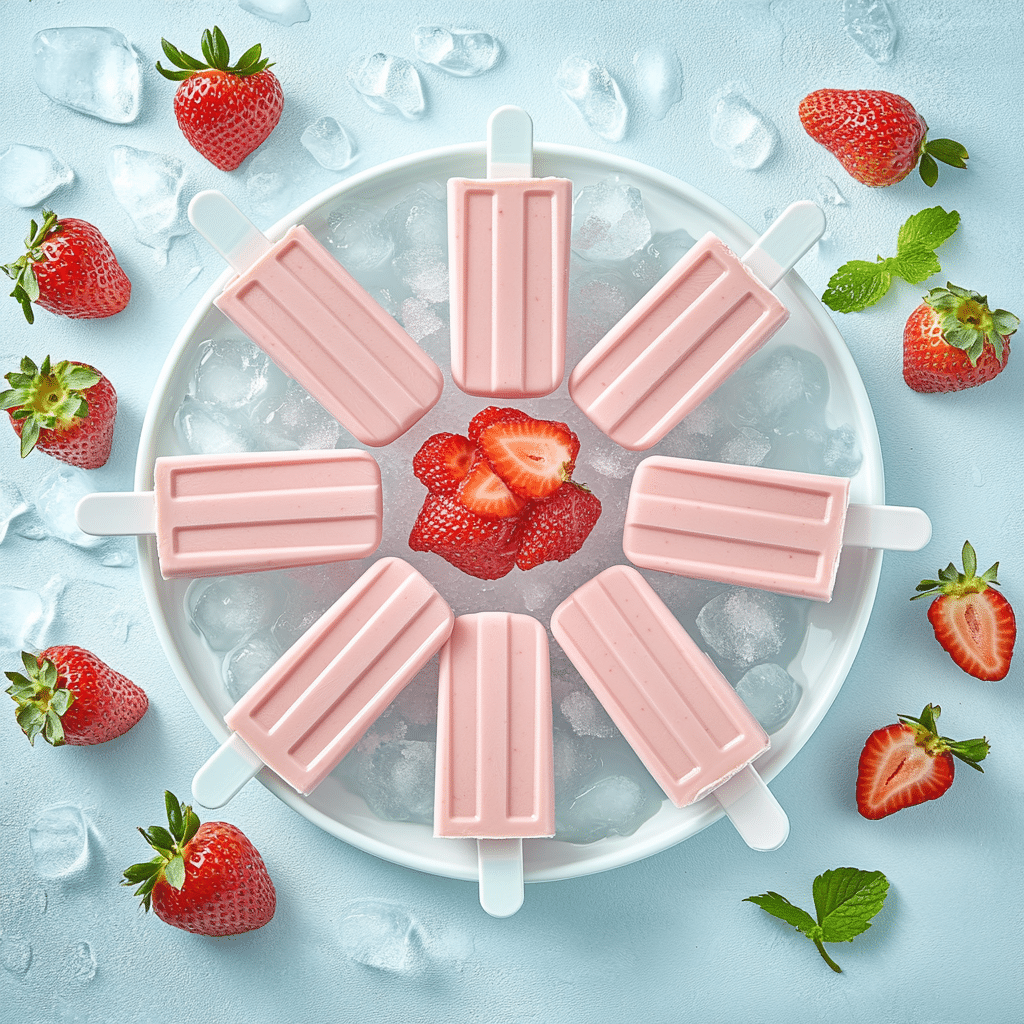 Strawberry Popsicles for Kids