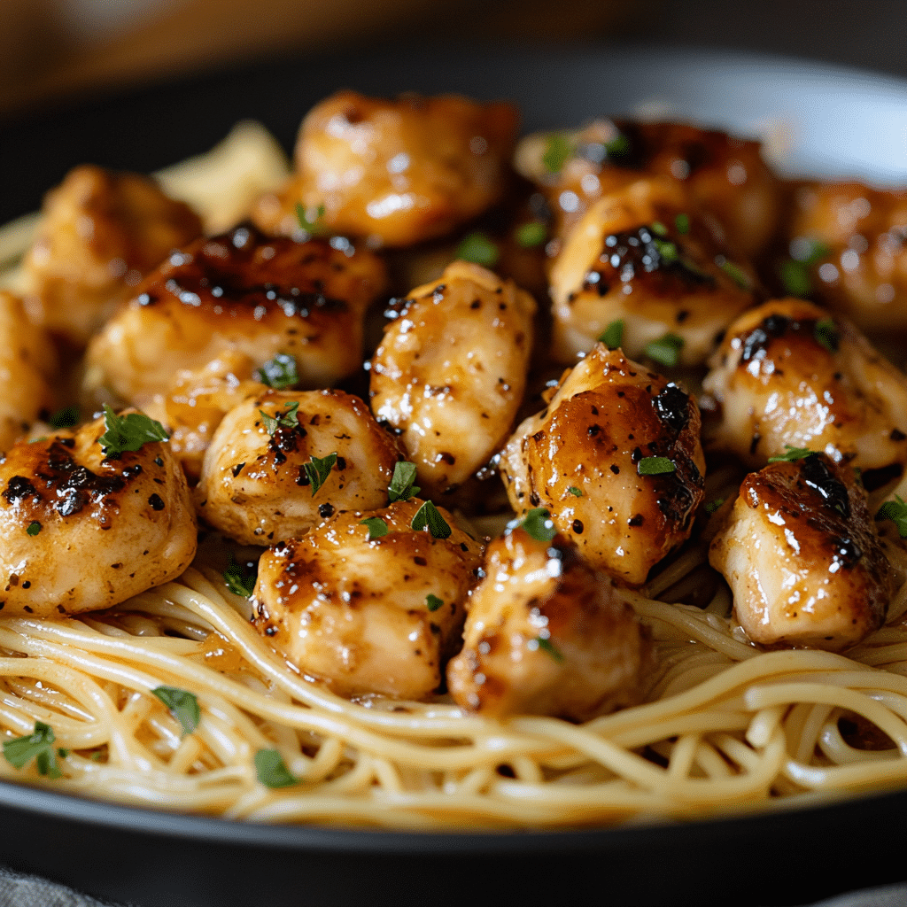 Delicious Garlic Butter Chicken Bites Pasta