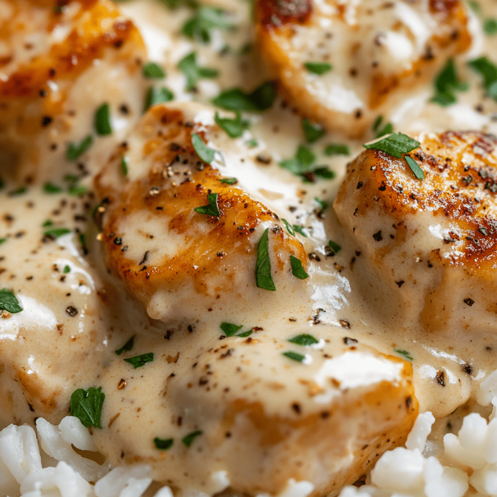 Creamy Smothered Chicken and Rice