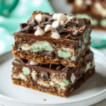 Loaded Mint Chocolate Chip Cookie Bars