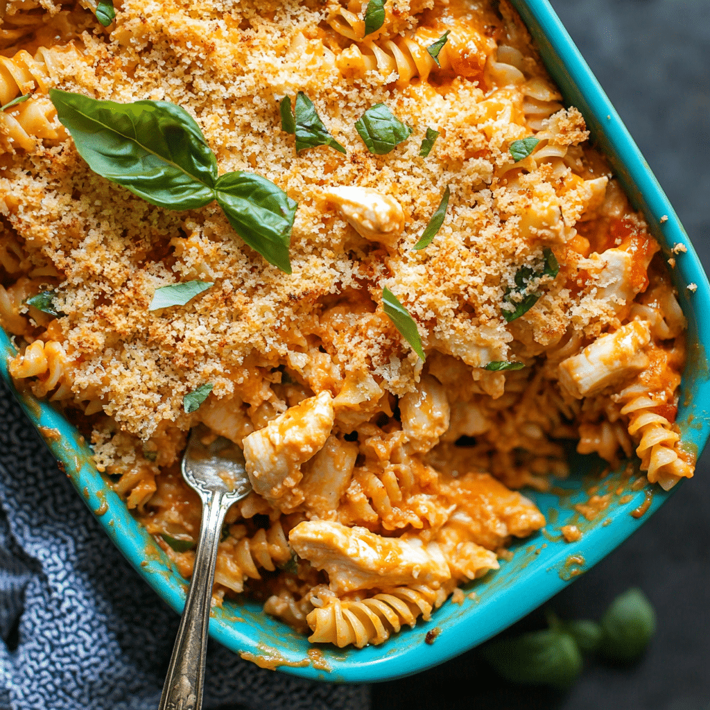Chicken Parmesan Pasta Casserole