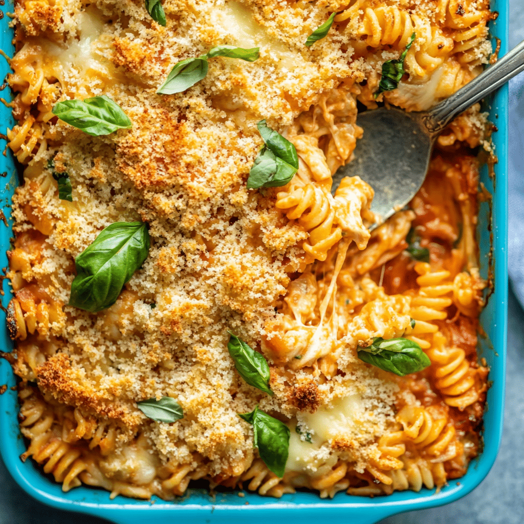 Chicken Parmesan Pasta Casserole
