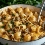 One Pot Cheesy Beef and Shells