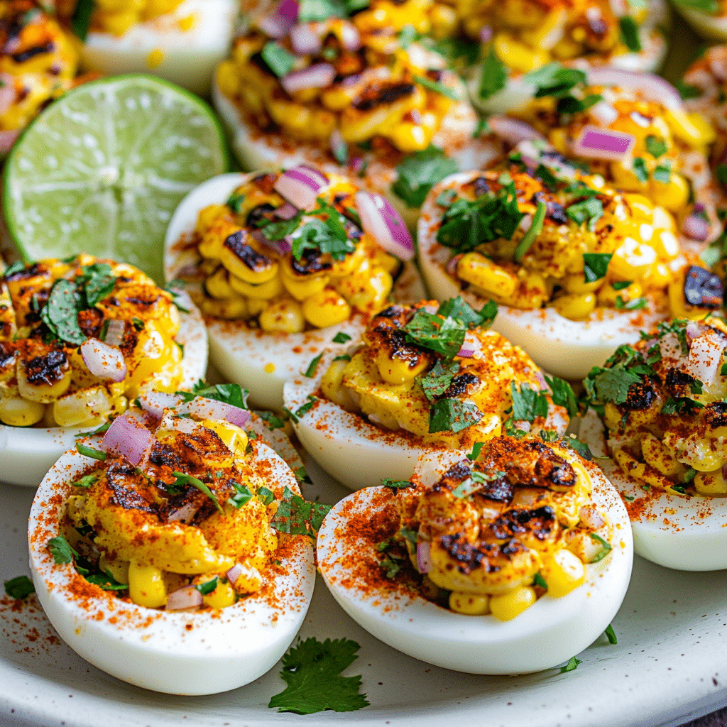 Mexican Street Corn Deviled Eggs