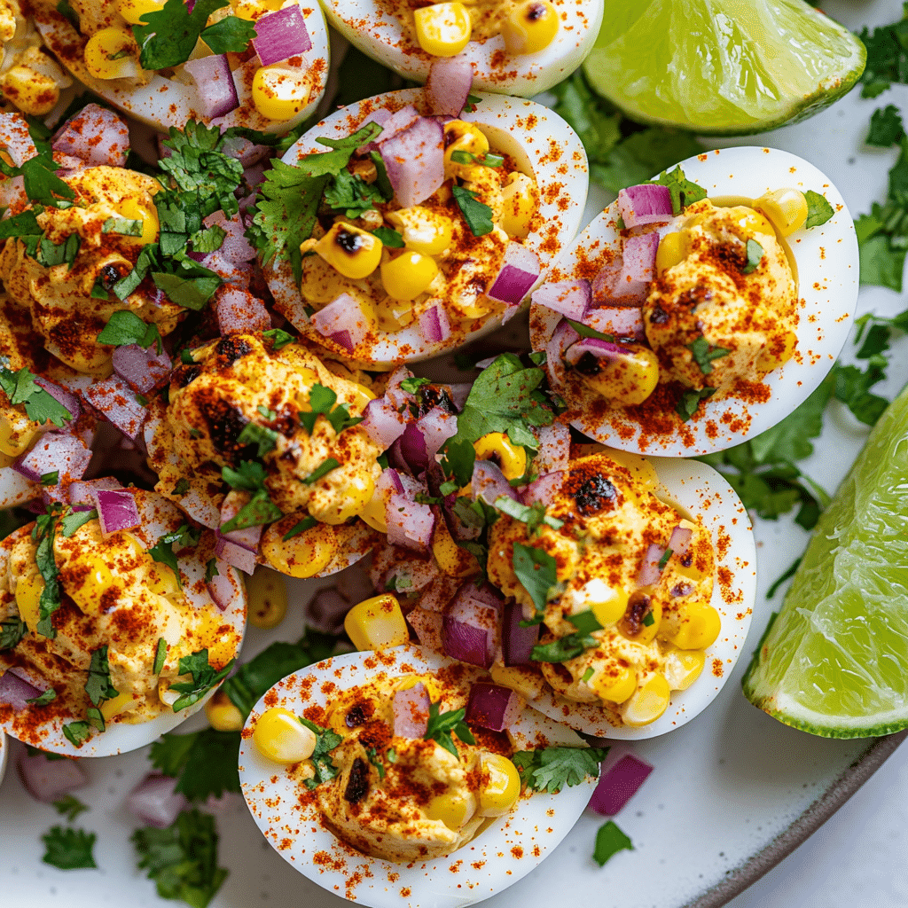 Mexican Street Corn Deviled Eggs