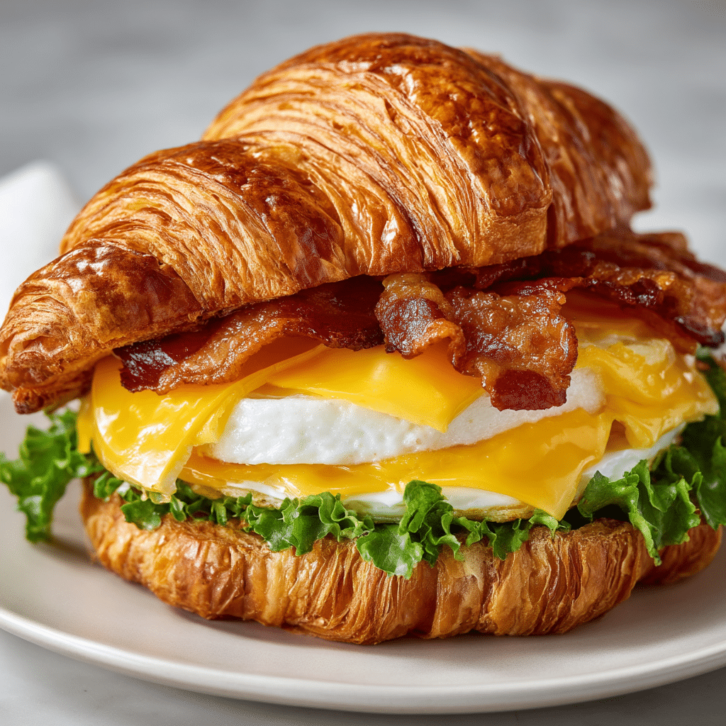 Maple Mustard Croissant Breakfast Sandwich