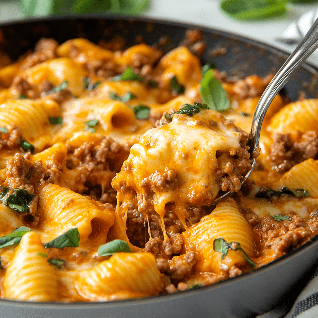 Creamy Ground Beef Orzo