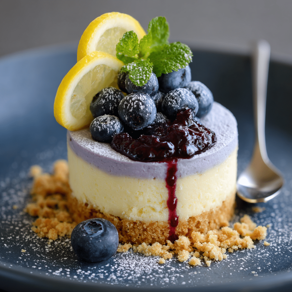 Lemon Blueberry Mousse Cake