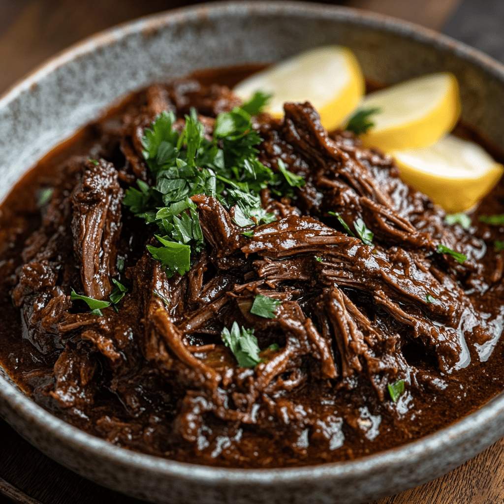 Sweet & Savory Caramelized Pulled Beef Brisket