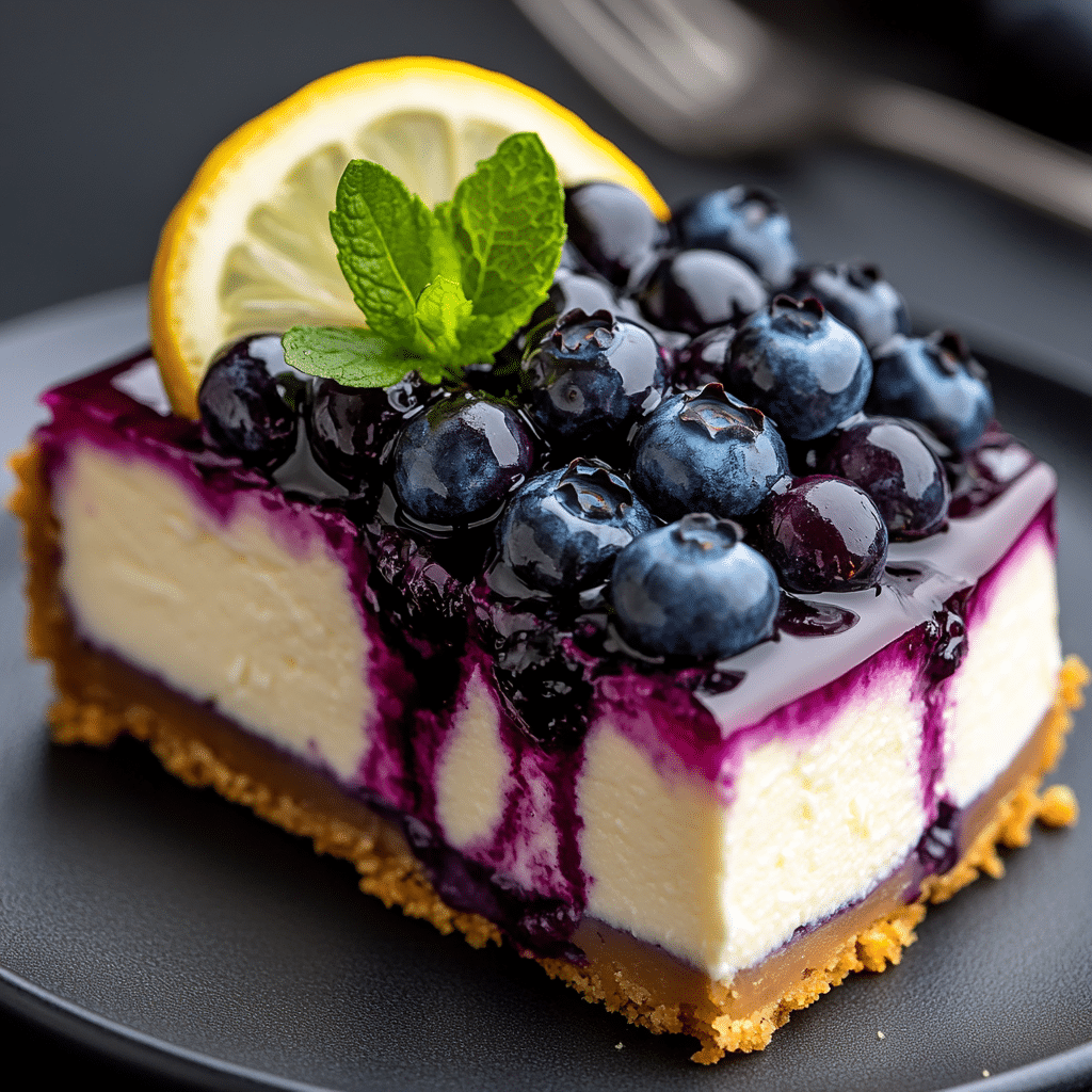 Blueberry and Lemon Japanese Cheesecake