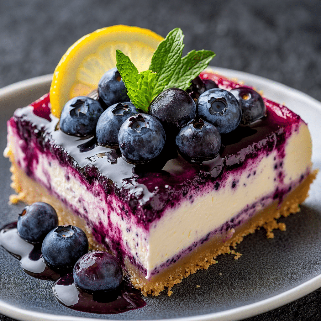 Blueberry and Lemon Japanese Cheesecake