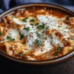Easy Crockpot Chili Lasagna Soup