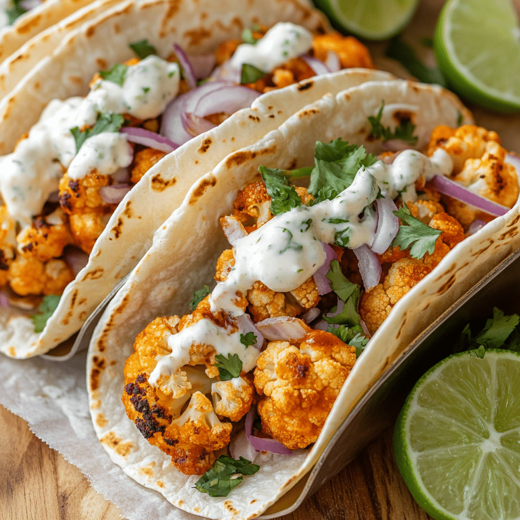 Spicy Buffalo Cauliflower Tacos
