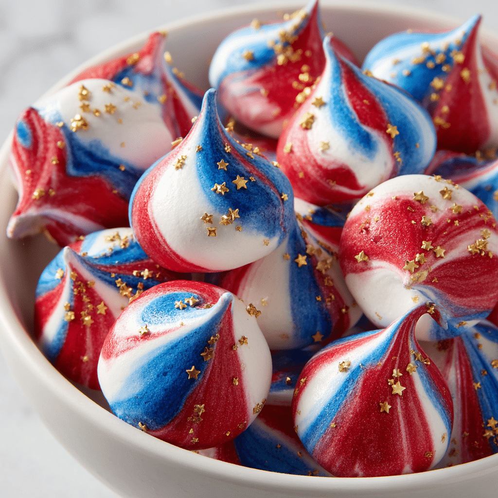 Patriotic Meringue Cookies