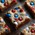 Red White and Blue M&M Cookie Bars