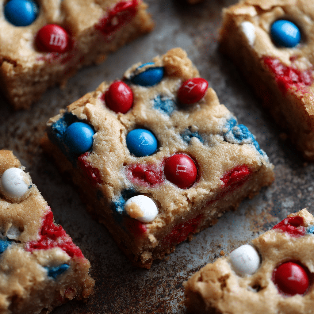 Red White and Blue M&M Cookie Bars