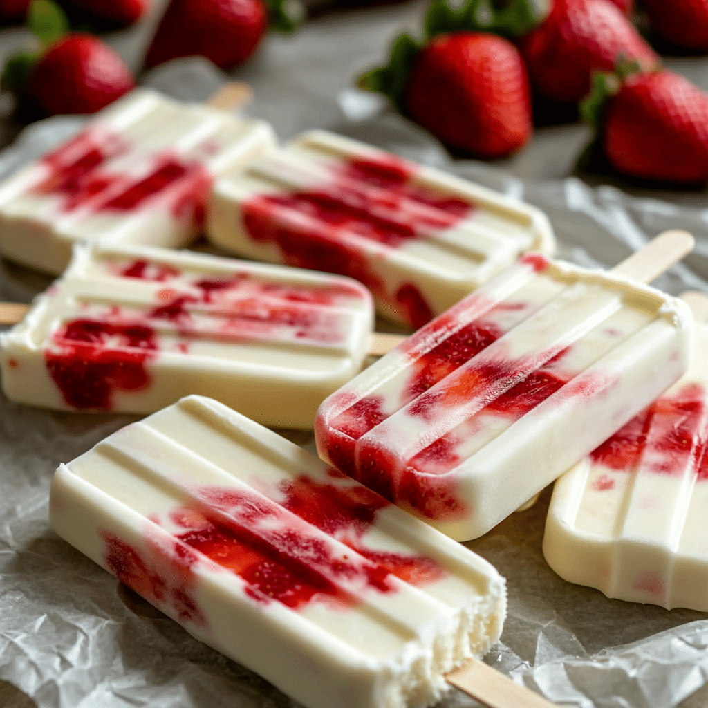 Strawberry Yogurt Popsicles