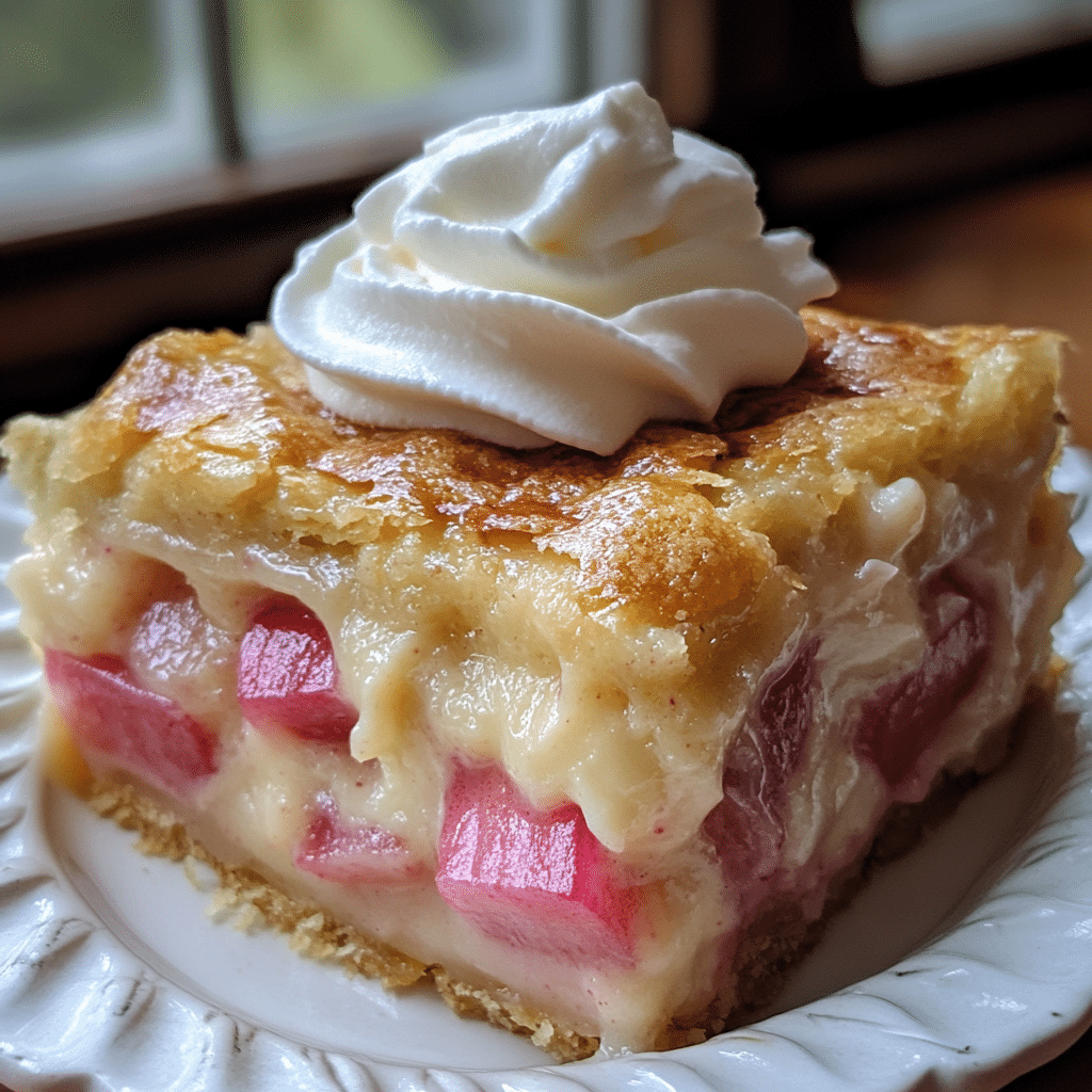 Easy Rhubarb Custard Cake