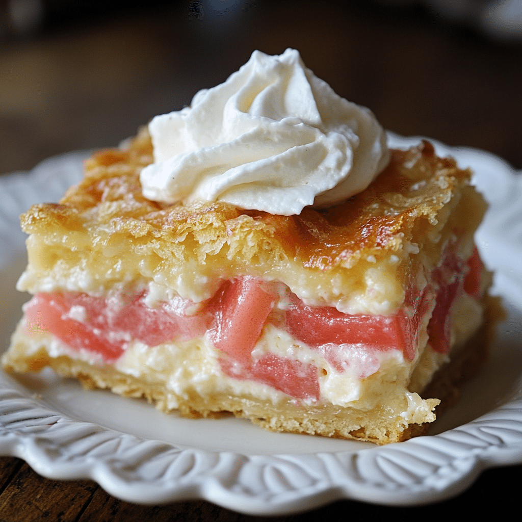 Easy Rhubarb Custard Cake