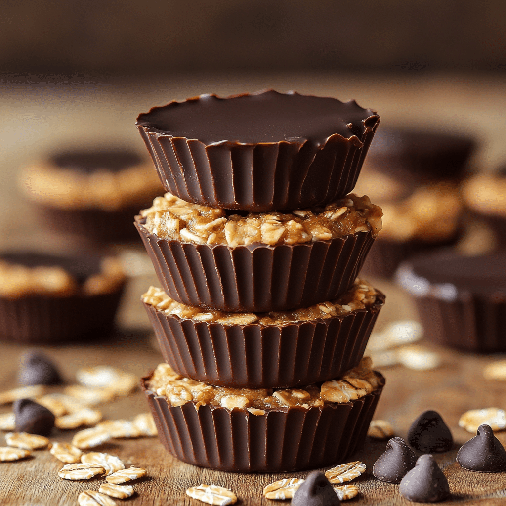 No Bake Peanut Butter Oat Cups (4 Ingredients!)