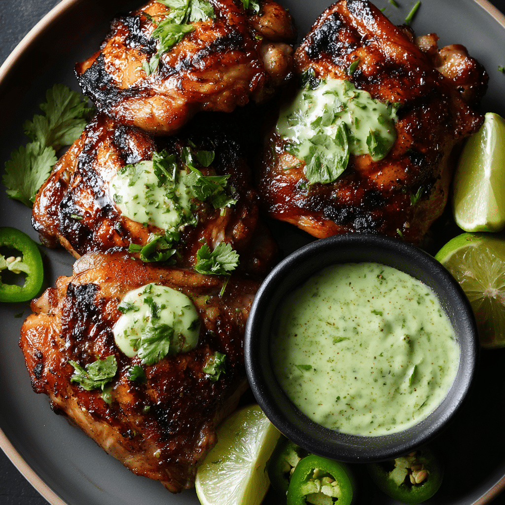 Peruvian Chicken with Green Sauce (Aji Verde)
