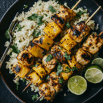 Sweet and Spicy Grilled Chicken and Pineapple Skewers