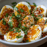Spicy Chili Garlic Deviled Eggs