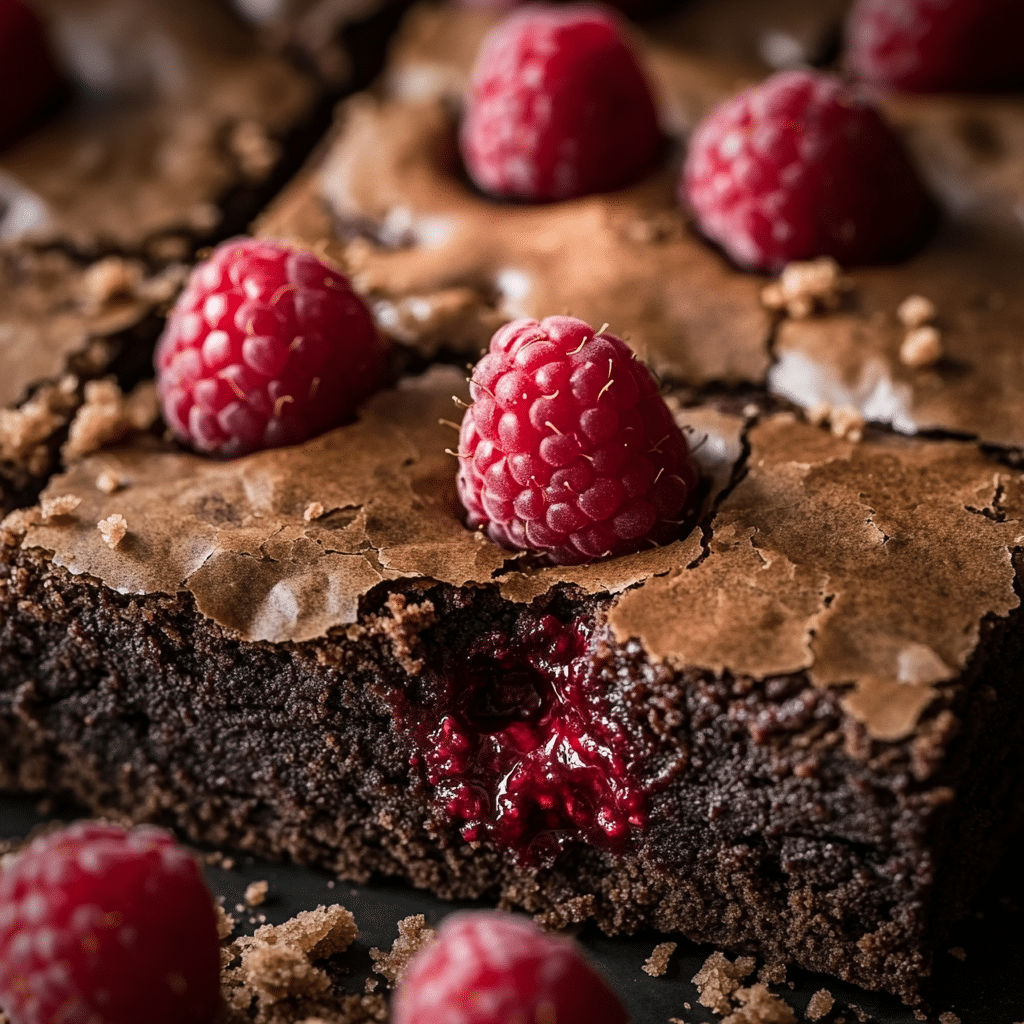 Triple Chocolate Raspberry Brownies