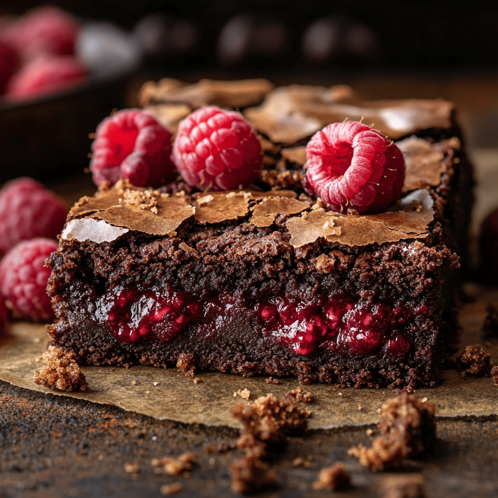 Triple Chocolate Raspberry Brownies