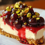 Lime Cherry Pistachio Cheesecake