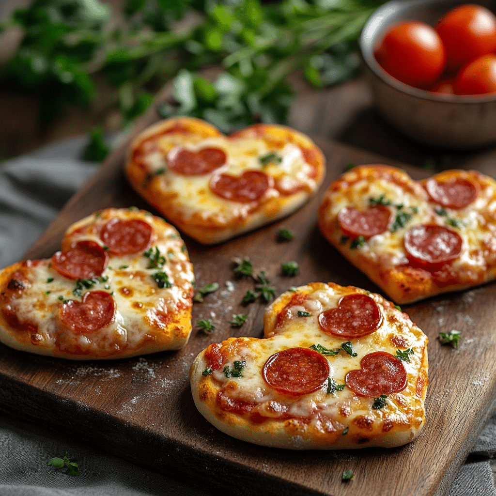Heart-Shaped Pizzas