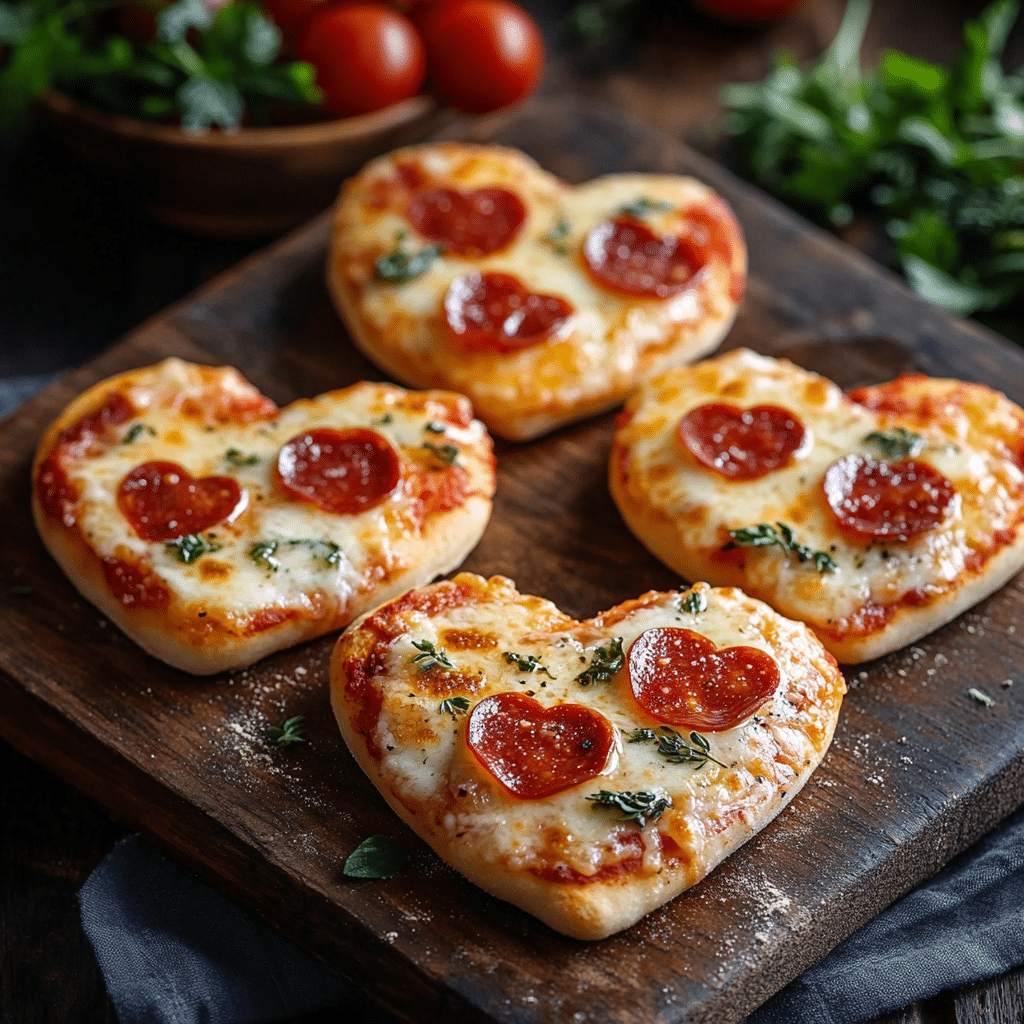Heart-Shaped Pizzas
