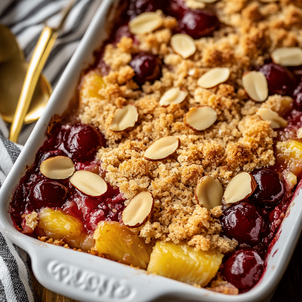 Easy Pineapple Cherry Dump Cake