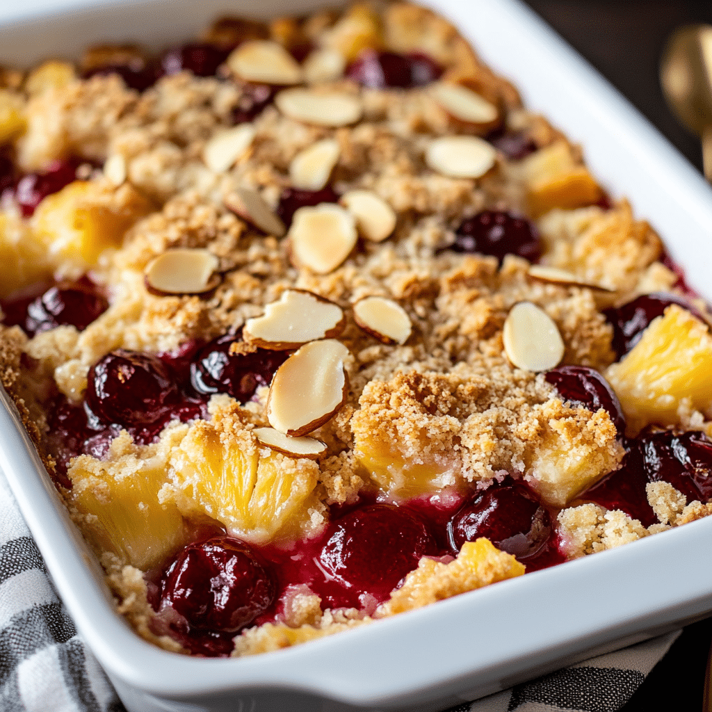 Easy Pineapple Cherry Dump Cake