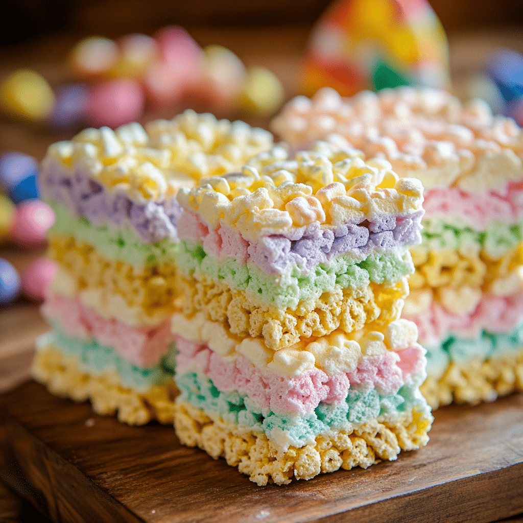 Layered Peeps Rice Krispie Treats