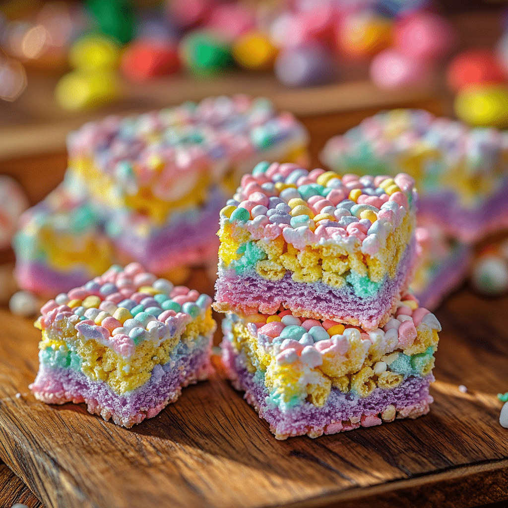 Layered Peeps Rice Krispie Treats