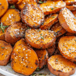 Roasted Sweet Potatoes with Garlic and Parmesan