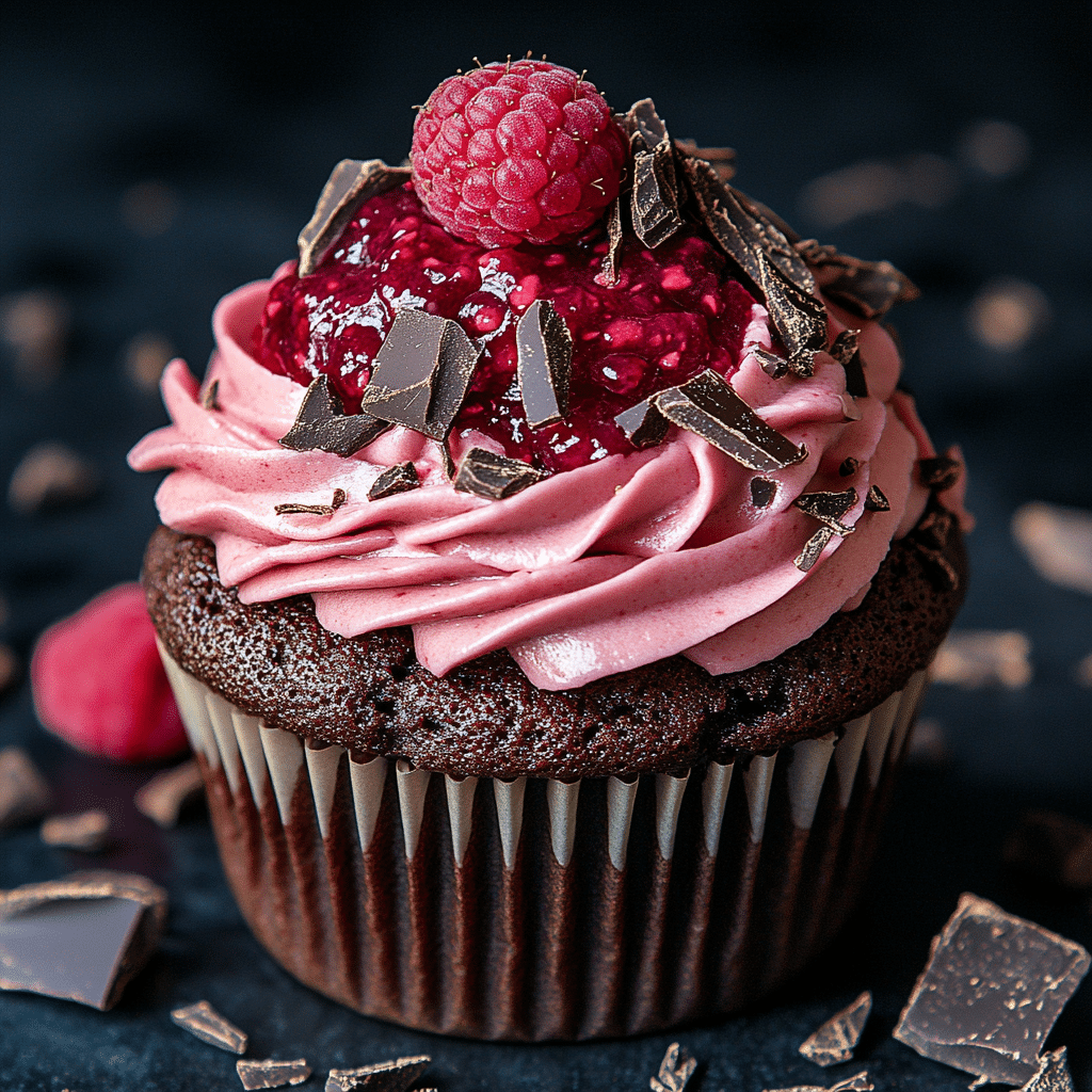 Raspberry Chocolate Lava Cupcakes